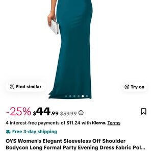 Elegant Teal Off Shoulder Bodycon Dress